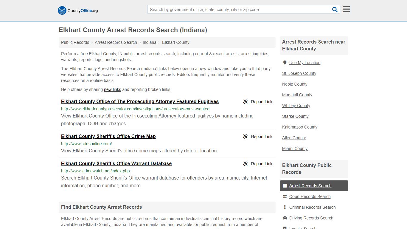 Arrest Records Search - Elkhart County, IN (Arrests ...
